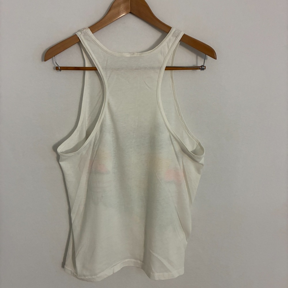 Vintage 80s Lifes A Beach Tank Top Fits S‎ Sleeveless Shark Single Stitch Beach - Picture 6 of 11